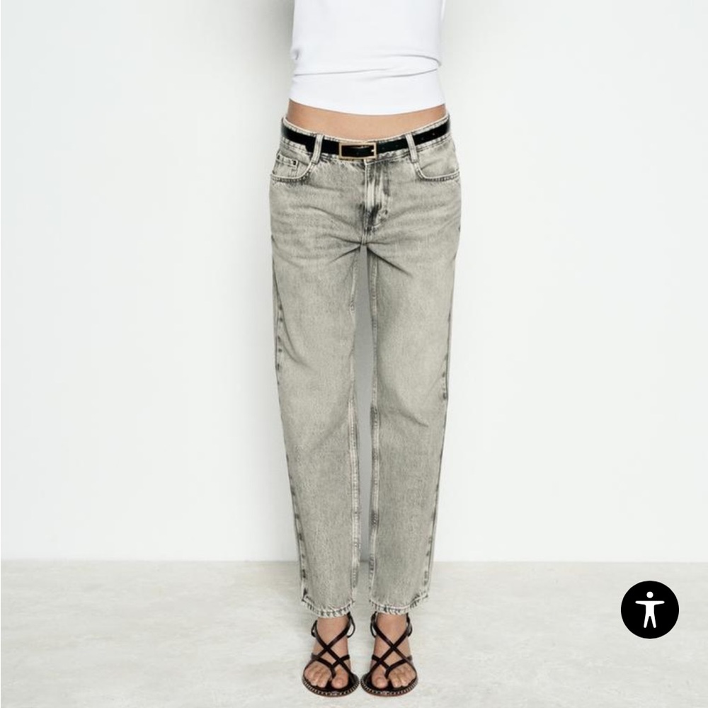 NWT Zara high waist crop straight jeans